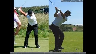 Jon Rahm golf swing  Long Iron faceon amp downtheline July 2017 [upl. by Gus]