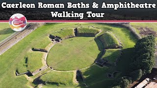 CAERLEON ROMAN BATHS amp AMPHITHEATRE WALES  Walking Tour  Pinned on Places [upl. by Ycnej]