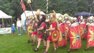 Roman Reenactment at the Amphitheatre in Caerleon Marching In [upl. by Convery]