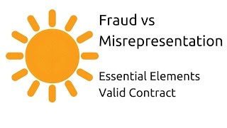 Fraud vs Misrepresentation  Other Essential Elements of a Valid Contract  CA CPT  CS amp CMA [upl. by Rebane25]